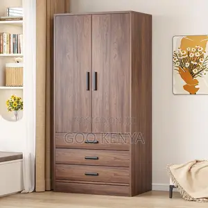 Home Wardrobe; Minimalist Wooden 2-door Wardrobe For Home Interiors