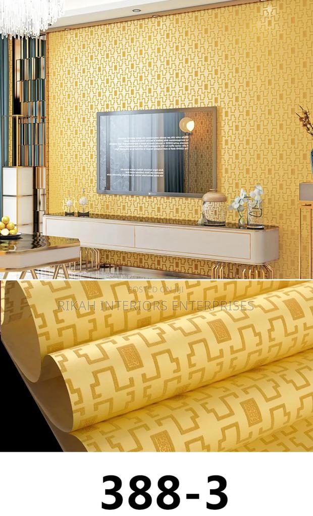 Mustard Patterned Wallpaper - main view