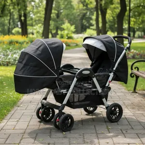 Tandem Twin Stroller/2 Kids 0–3y | Reclines to Full Bed