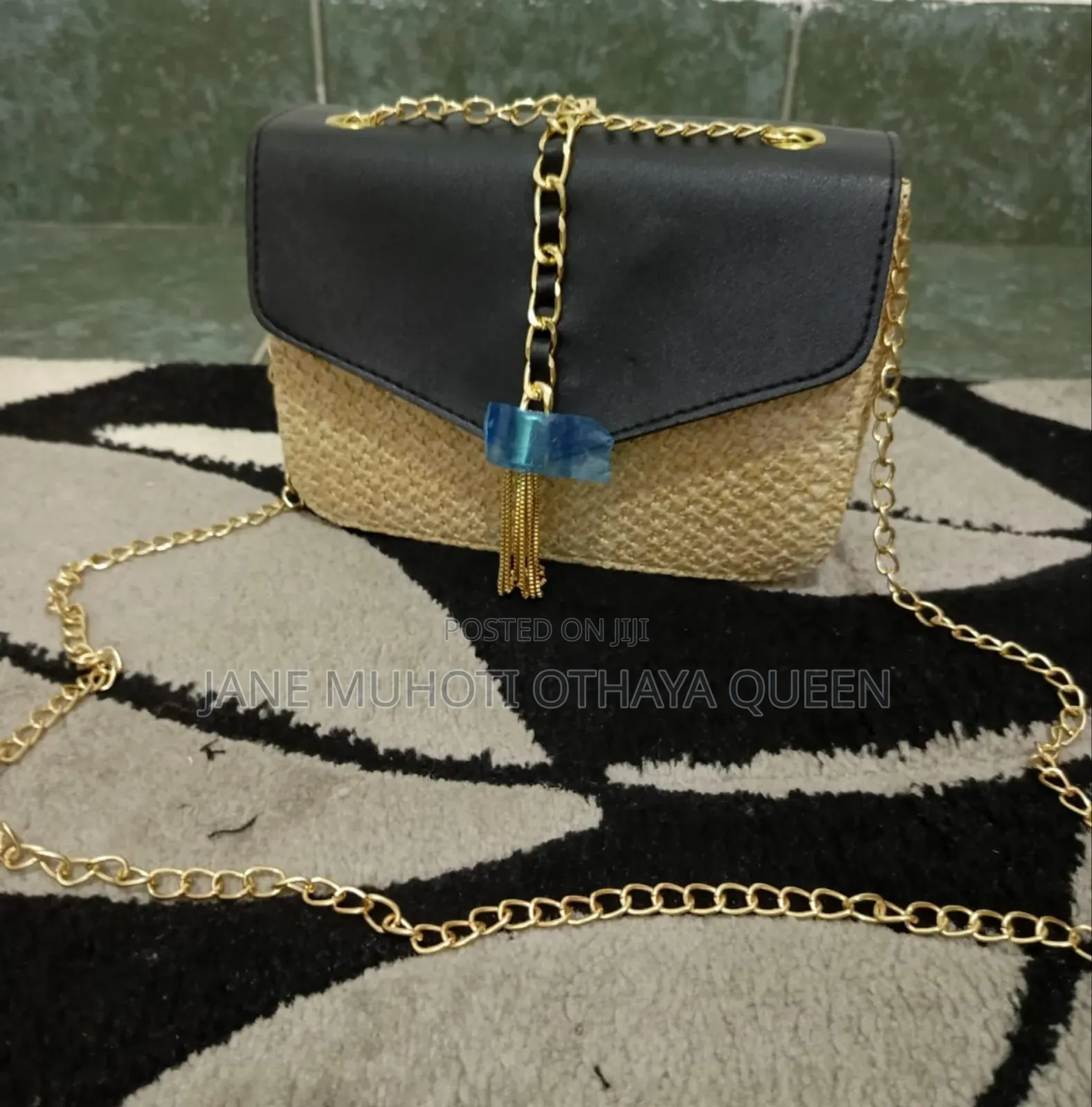 Chained Classy Woven Shoulder Bag