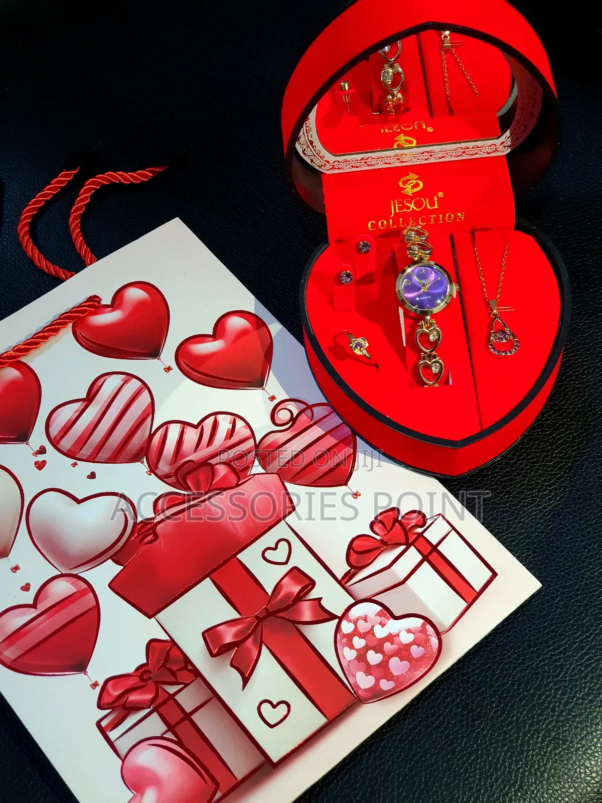 Ladies Gift Set, Mothers Day, Necklace,Earrings,Ring,Watch Gift Box
