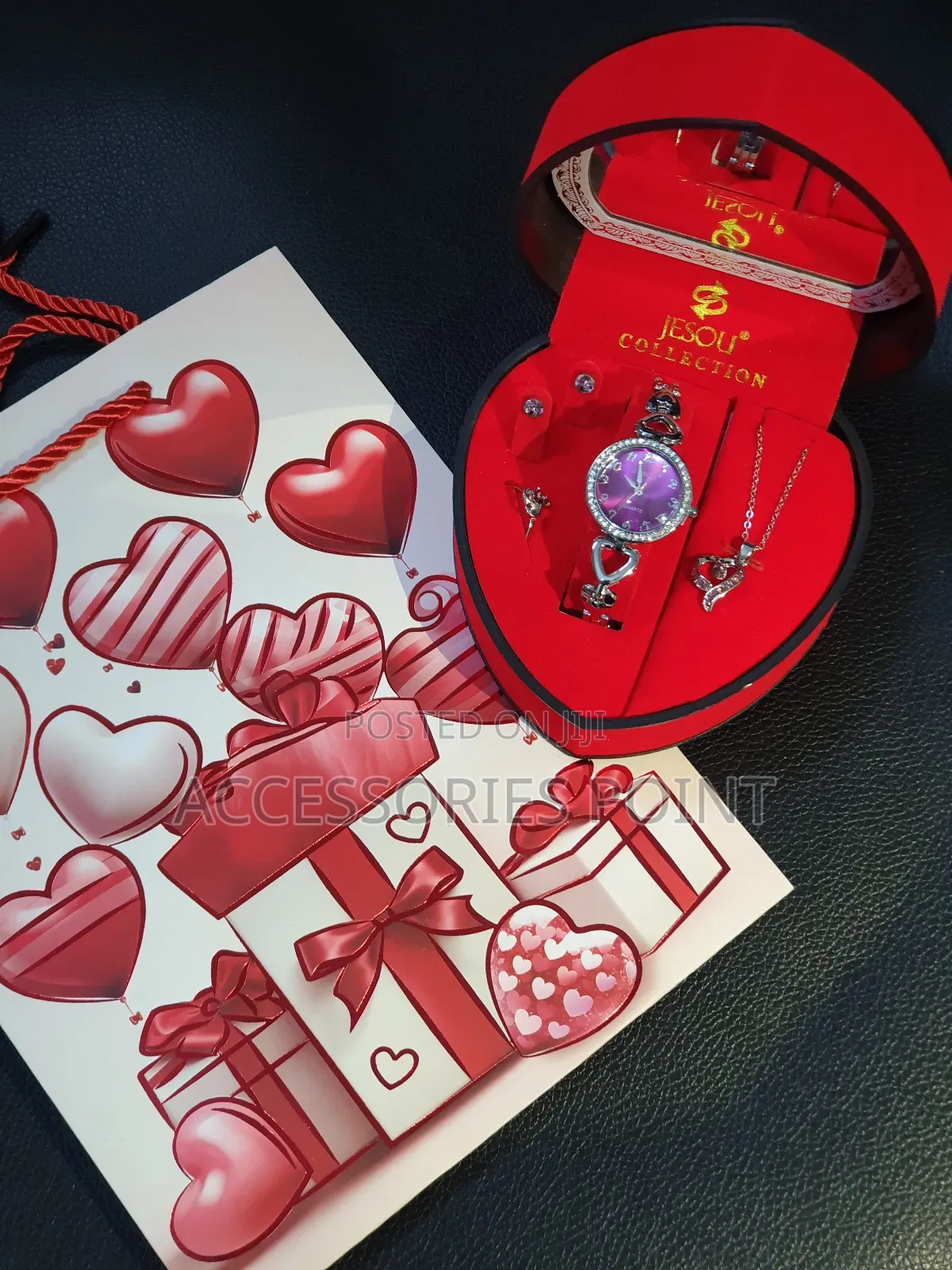 Ladies Gift Set, Mothers Day, Necklace,Earrings,Ring,Watch Gift Box