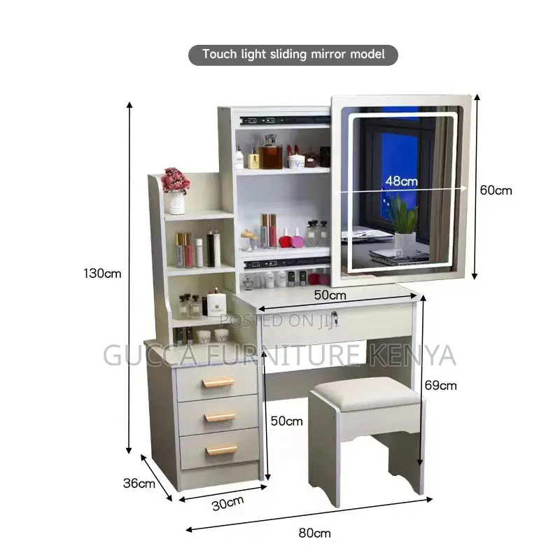 White Luxury Makeup Vanity Dressing Table