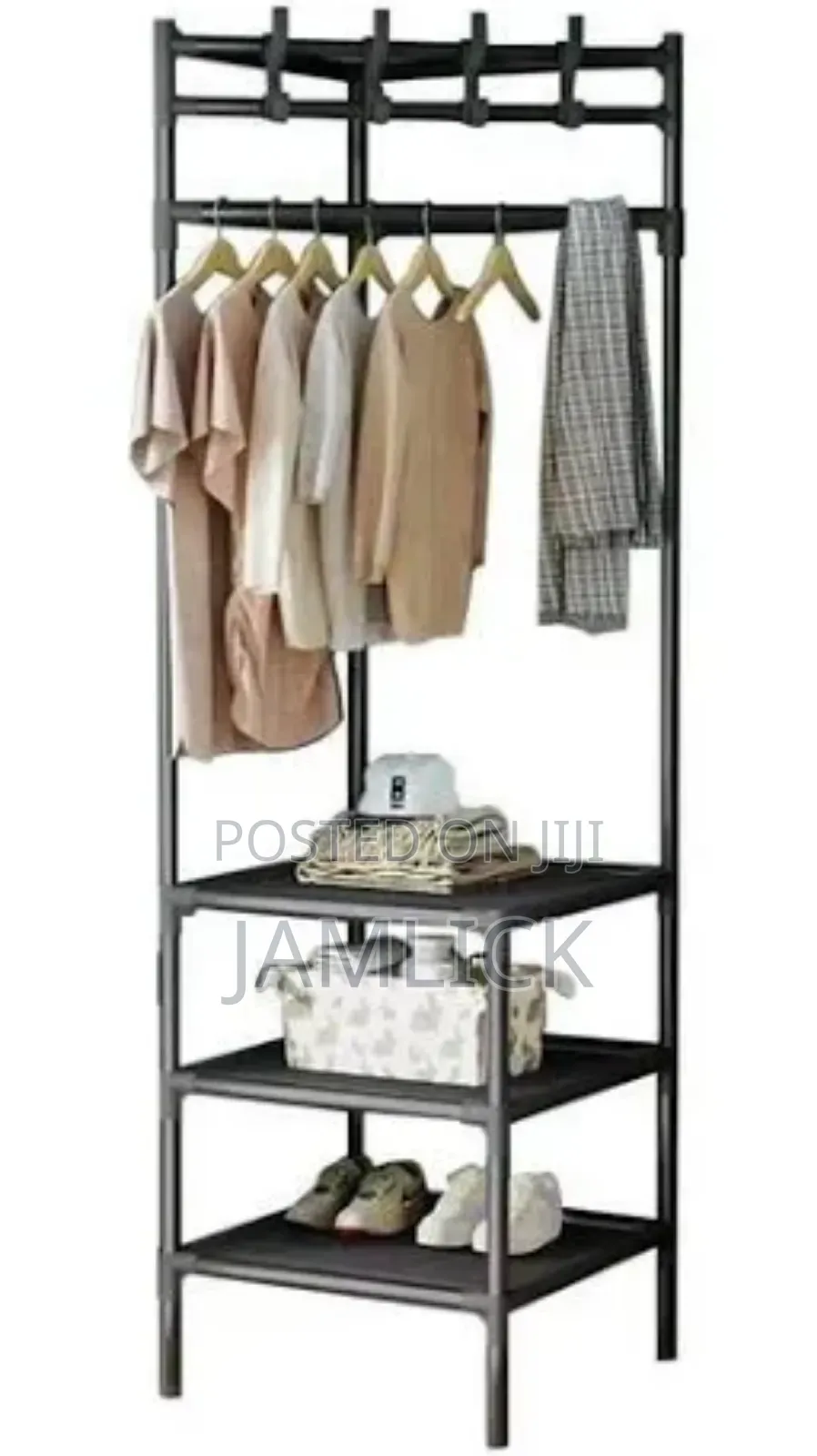 3-in-1 Triangular Standing Corner Clothes Coat Rack - Dv