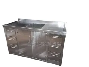 Surprising Modernized Stainless Steel Kitchen Cabinet With a Sink