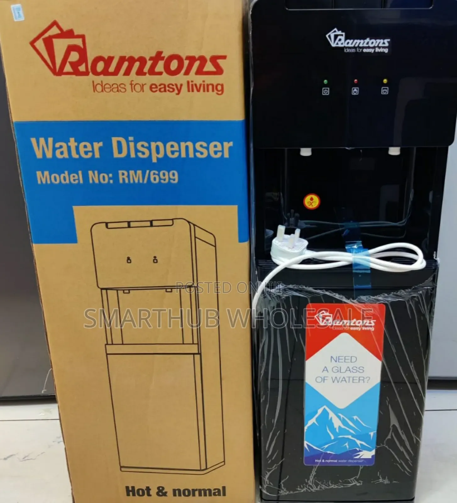 Black Ramtons Hot and Normal Standing Water Dispenser