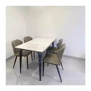 Home Dining Set; 4-seater Marble Top Home Dining Set