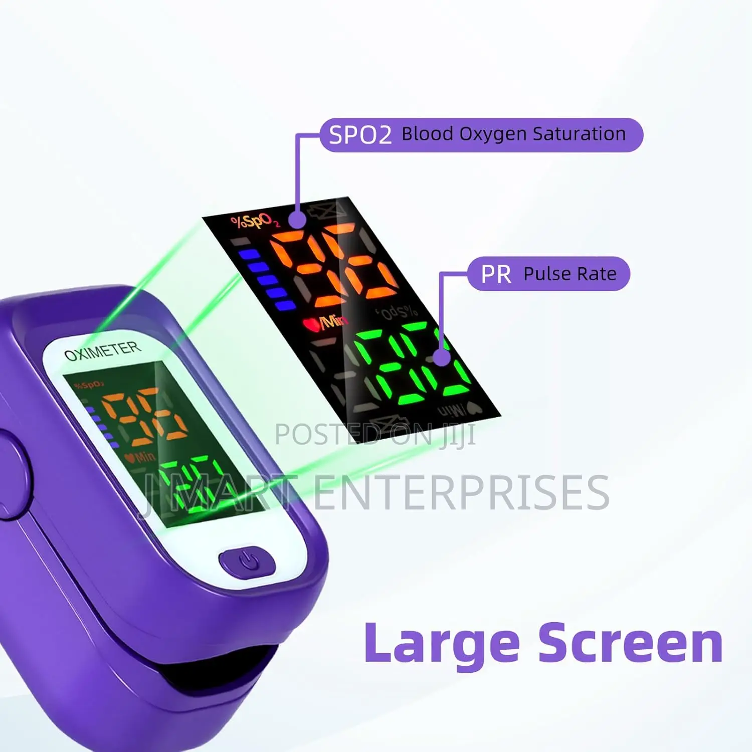 Pulse Oximeter Fingertip, Ox With Large Led