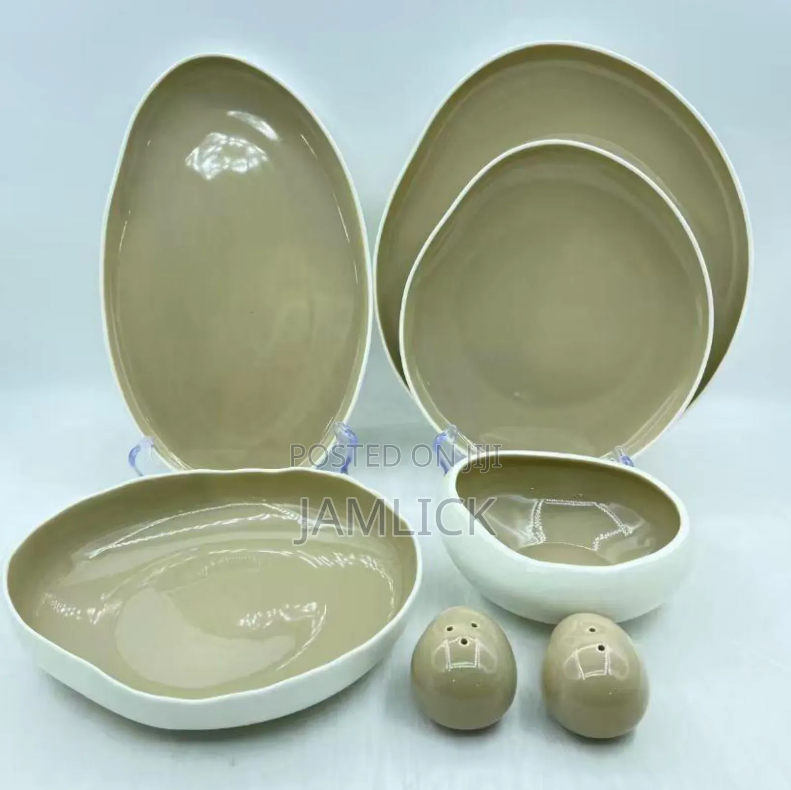 27pc European Double Glaze Porcelain Dinner Set - Hm