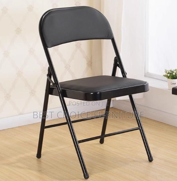 Office Chair; Metal Frame Durable Leather Pad Foldable Visitor's Chair - thumbnail 7