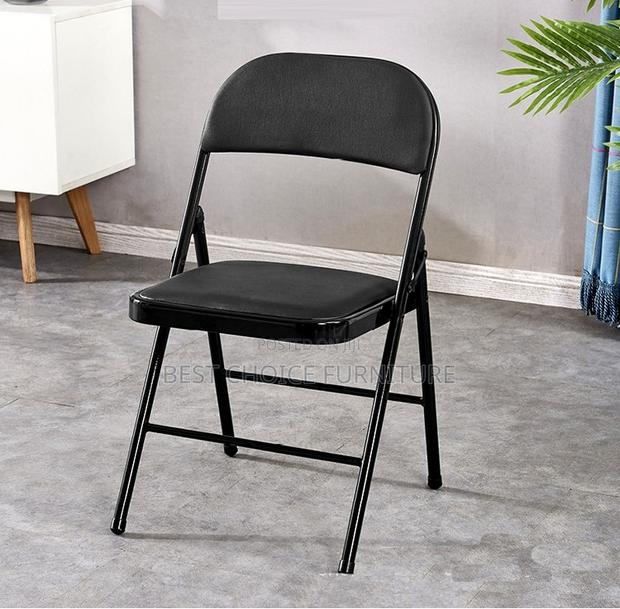 Office Chair; Metal Frame Durable Leather Pad Foldable Visitor's Chair - thumbnail 11