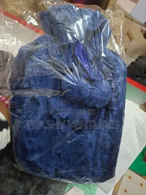 Rubber Fluffy Blue Hot Water Bottle
