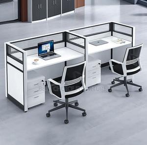 Office Workstation; 2 Way Modern Design Cubic MDF Office Workstation - thumbnail 2