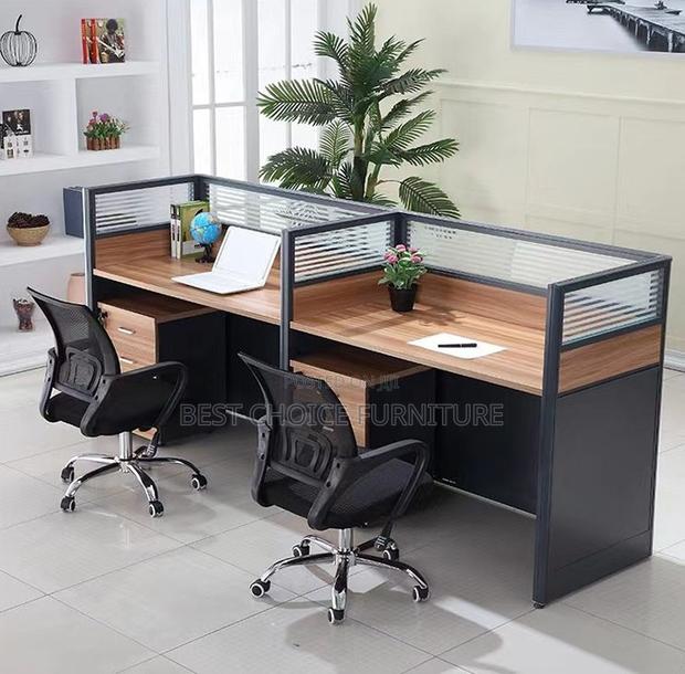 Office Workstation; 2 Way Modern Design Cubic MDF Office Workstation - thumbnail 6