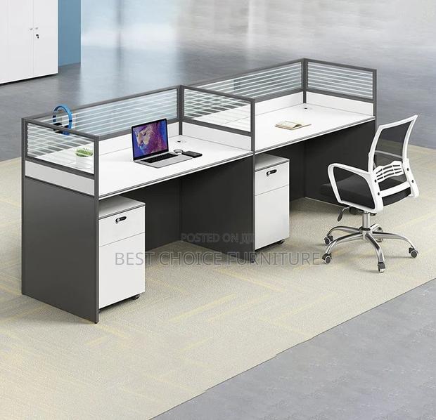 Office Workstation; 2 Way Modern Design Cubic MDF Office Workstation - thumbnail 7