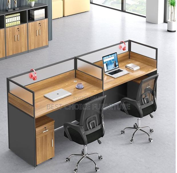 Office Workstation; 2 Way Modern Design Cubic MDF Office Workstation - thumbnail 10
