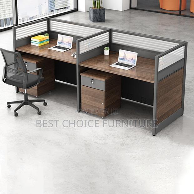 Office Workstation; 2 Way Modern Design Cubic MDF Office Workstation - thumbnail 11