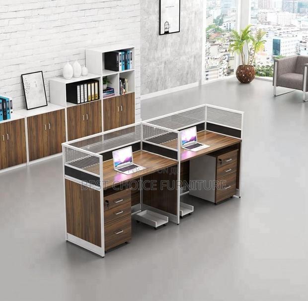 Office Workstation; 2 Way Modern Design Cubic MDF Office Workstation - thumbnail 12