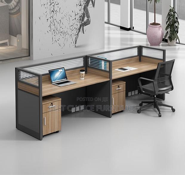 Office Workstation; 2 Way Modern Design Cubic MDF Office Workstation - thumbnail 13