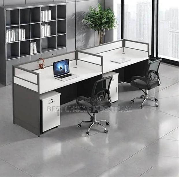Office Workstation; 2 Way Modern Design Cubic MDF Office Workstation - thumbnail 14