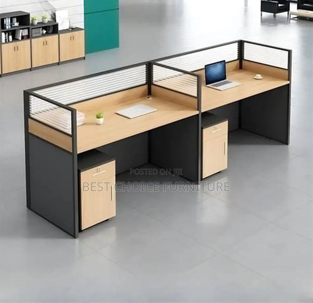 Office Workstation; 2 Way Modern Design Cubic MDF Office Workstation - thumbnail 15