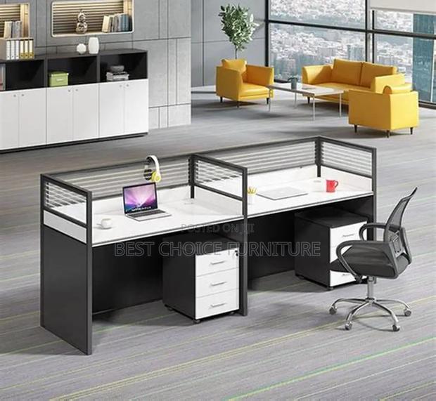Office Workstation; 2 Way Modern Design Cubic MDF Office Workstation - thumbnail 17