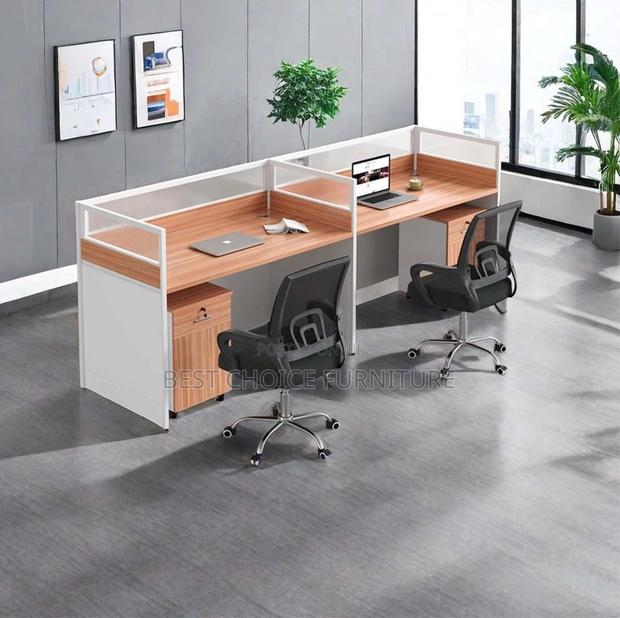 Office Workstation; 2 Way Modern Design Cubic MDF Office Workstation - thumbnail 18