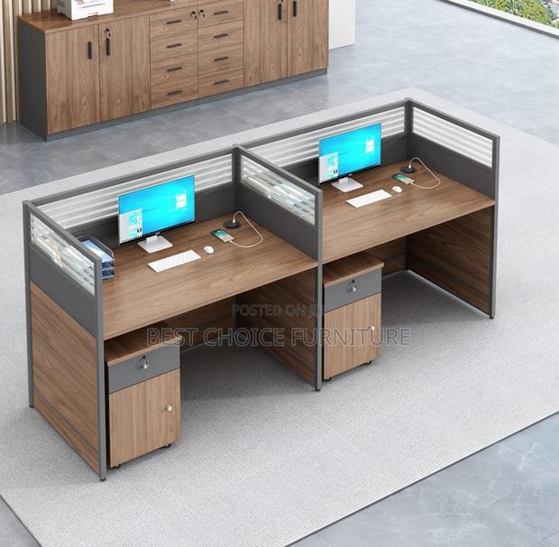 Office Workstation; 2 Way Modern Design Cubic MDF Office Workstation - thumbnail 19