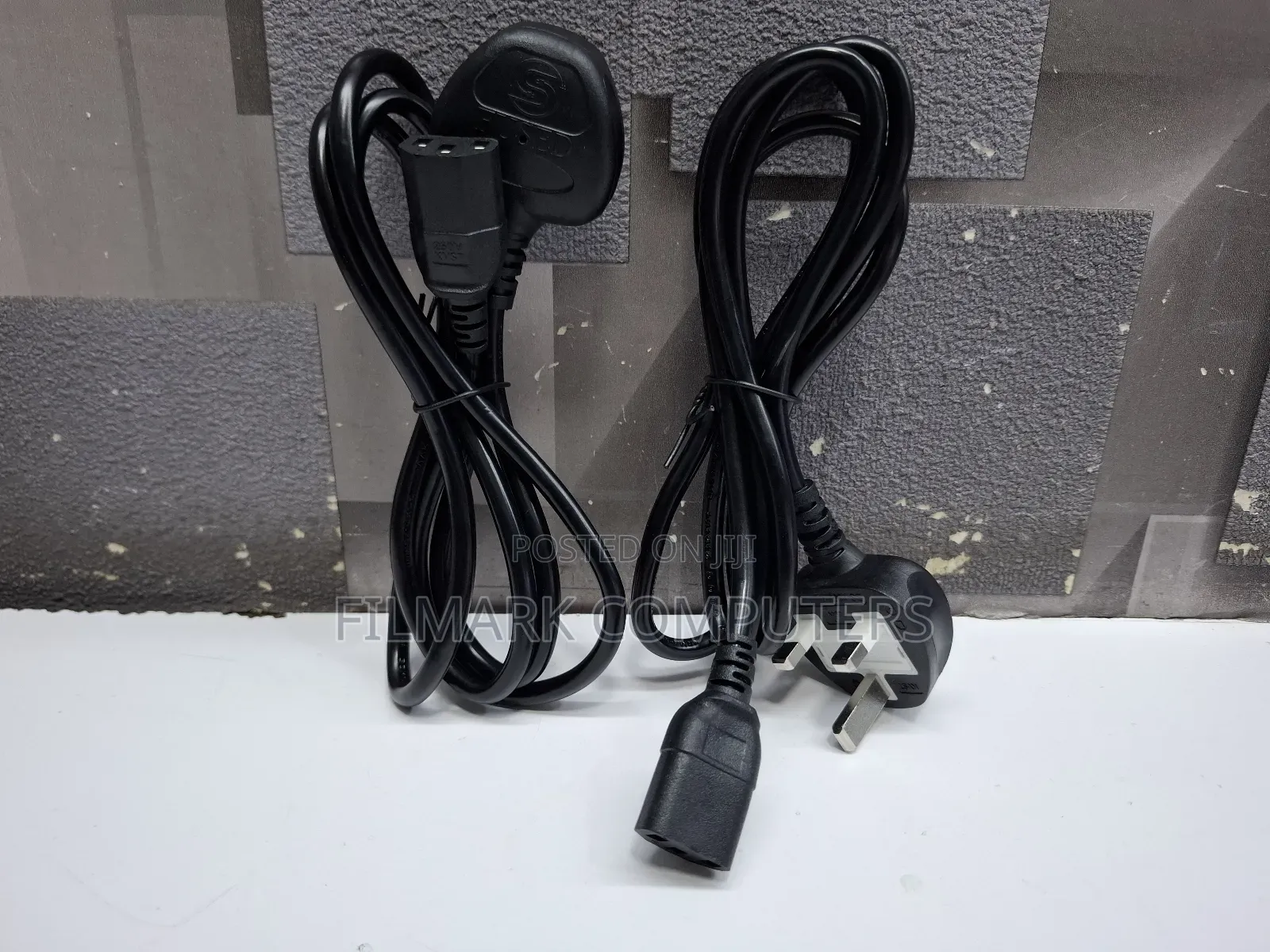 Quality White Fused Computer Desktop Cpu And Monitor Power Cable