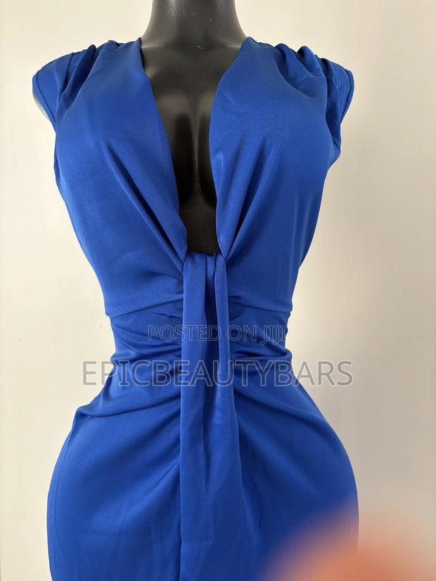 Epic Casual Sexy Split Dress Deep v Neck Blue Dress Valentine Deal
