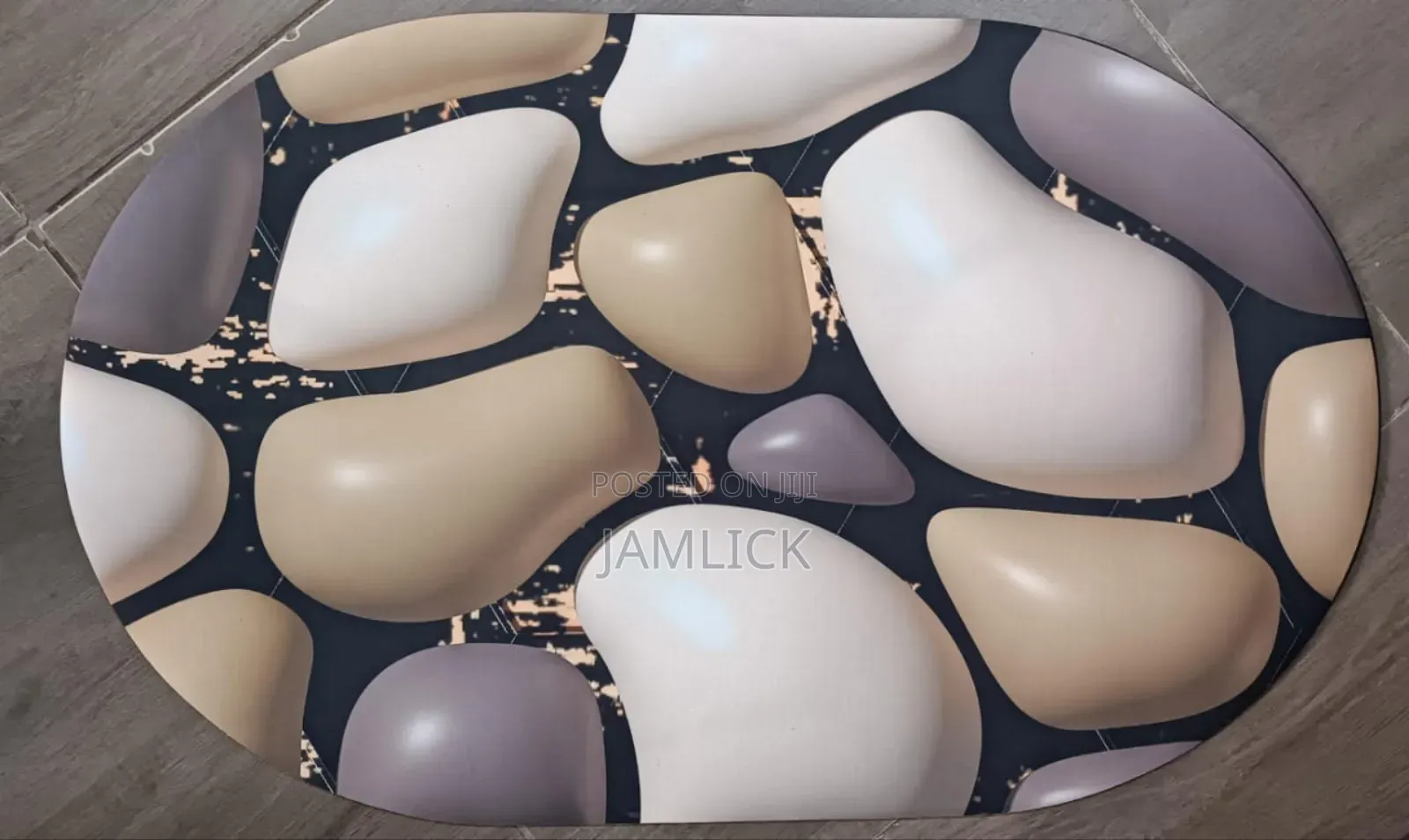 Oval Shaped 3d Rubber Bottom Doormat - Tr