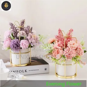 Ceramic Flower Vase With Artificial Flowers