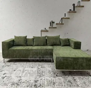 Home Sofa; L-shaped Fabric Sofa With Durable Frame And Soft Cushions