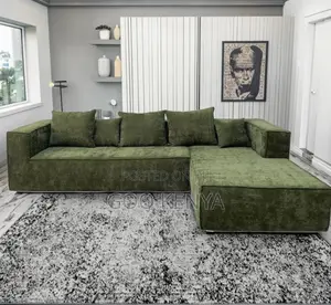 Home Sofa; L-shaped Fabric Sofa With Durable Frame And Soft Cushions
