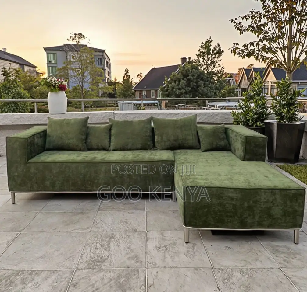 Home Sofa; L-shaped Fabric Sofa With Durable Frame And Soft Cushions