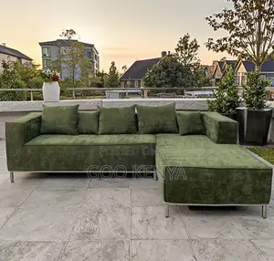 Home Sofa; L-shaped Fabric Sofa With Durable Frame And Soft Cushions