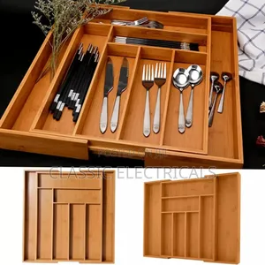 Multifunctional Bamboo Drawer Organizer