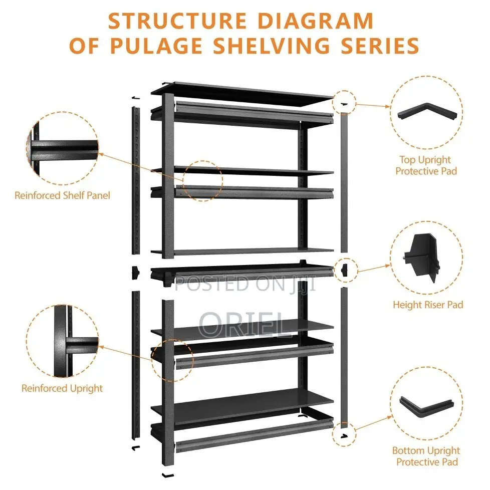 Garage Shelves; High-Capacity Heavy-Duty Garage Shelving System