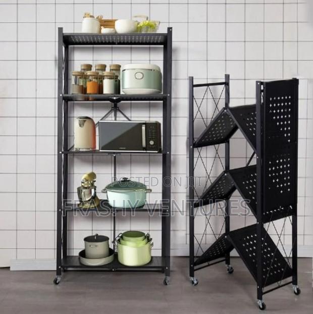 Foldable Kitchen Rack With Wheels