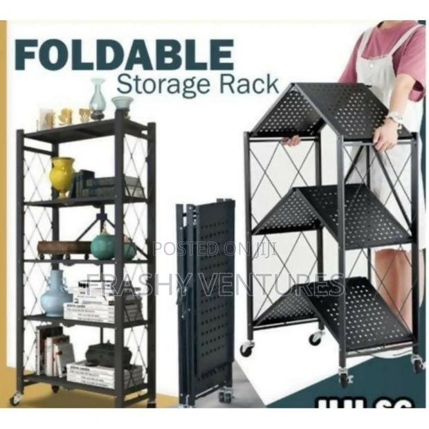 Big Size Foldable Kitchen Rack With Wheels.