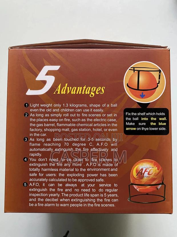 Afo Automatic Fire Extinguisher Ball – Self-activating Fire Safety - thumbnail 3