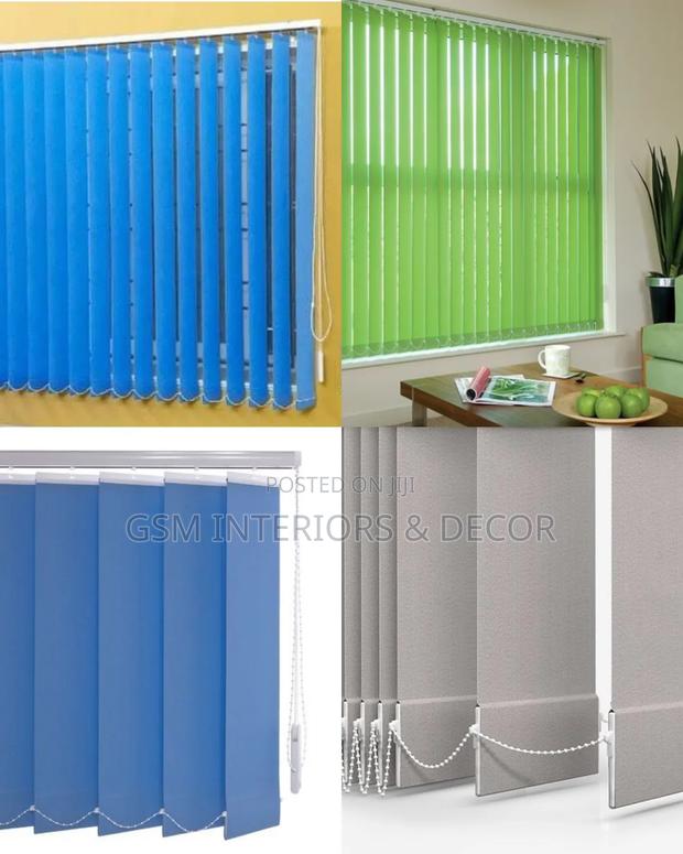 Blue/Lime Green Office Blinds and Curtains - main view