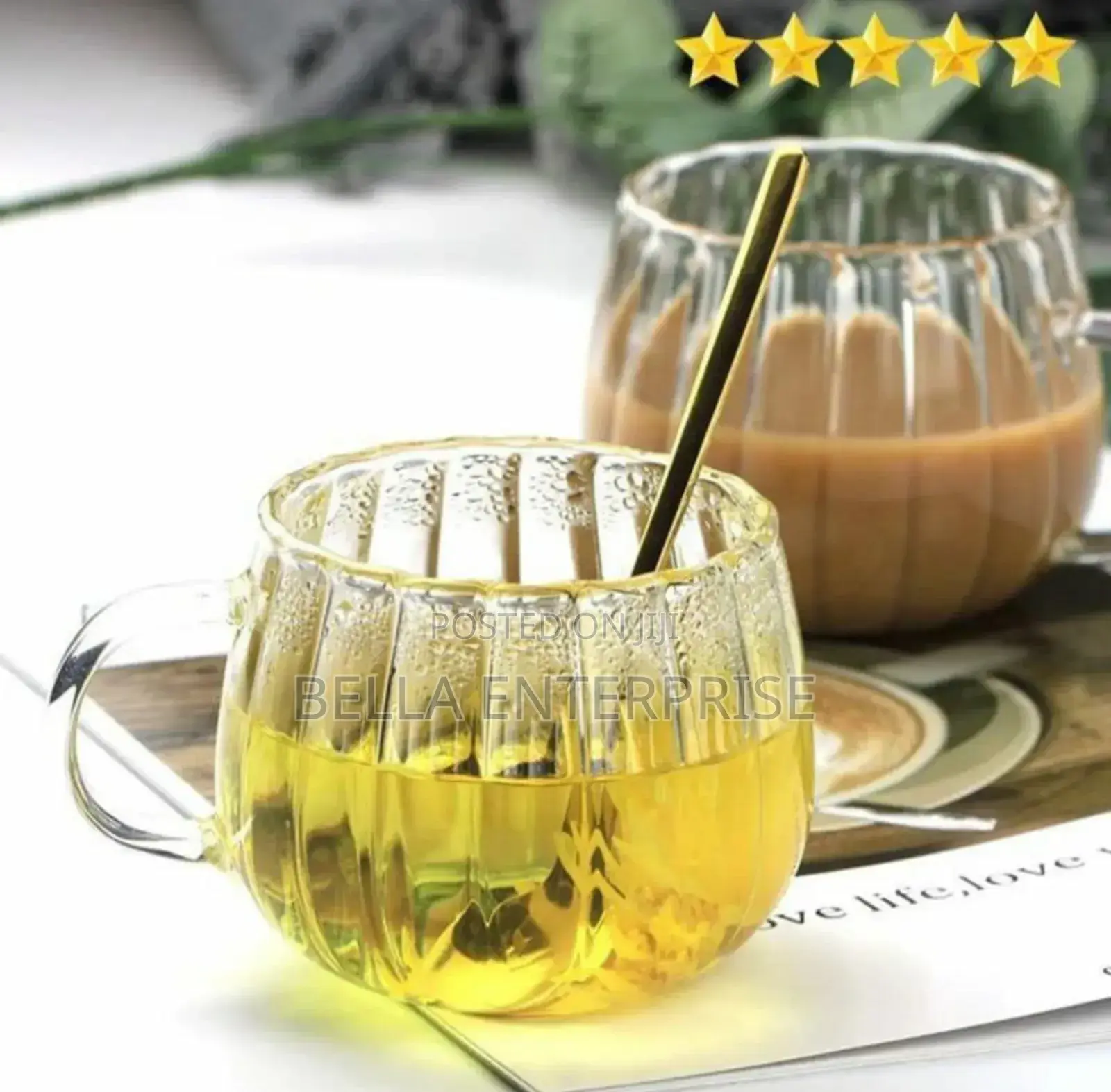 Stripped Pumpkin Shape Borosilicate Cups