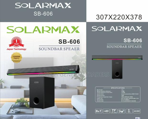 Solarmax 3.1 Channel Soundbar Sound System Sb-606