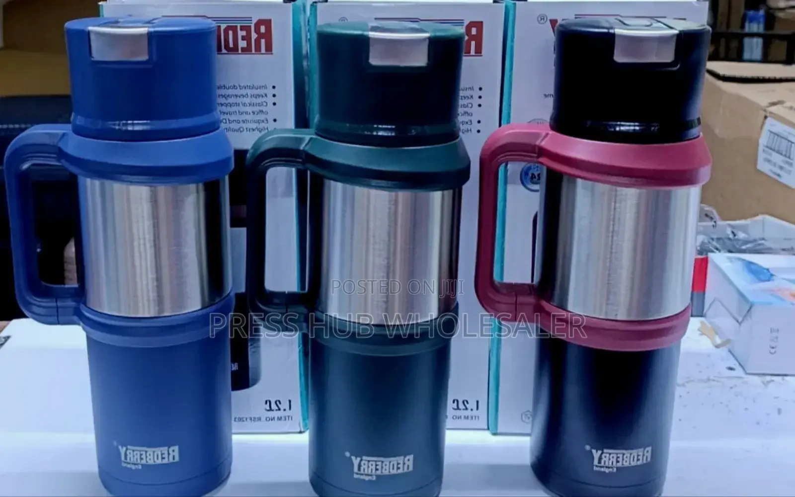 Redberry 1.2l Insulated Double Wall Vacuum Flasks ,