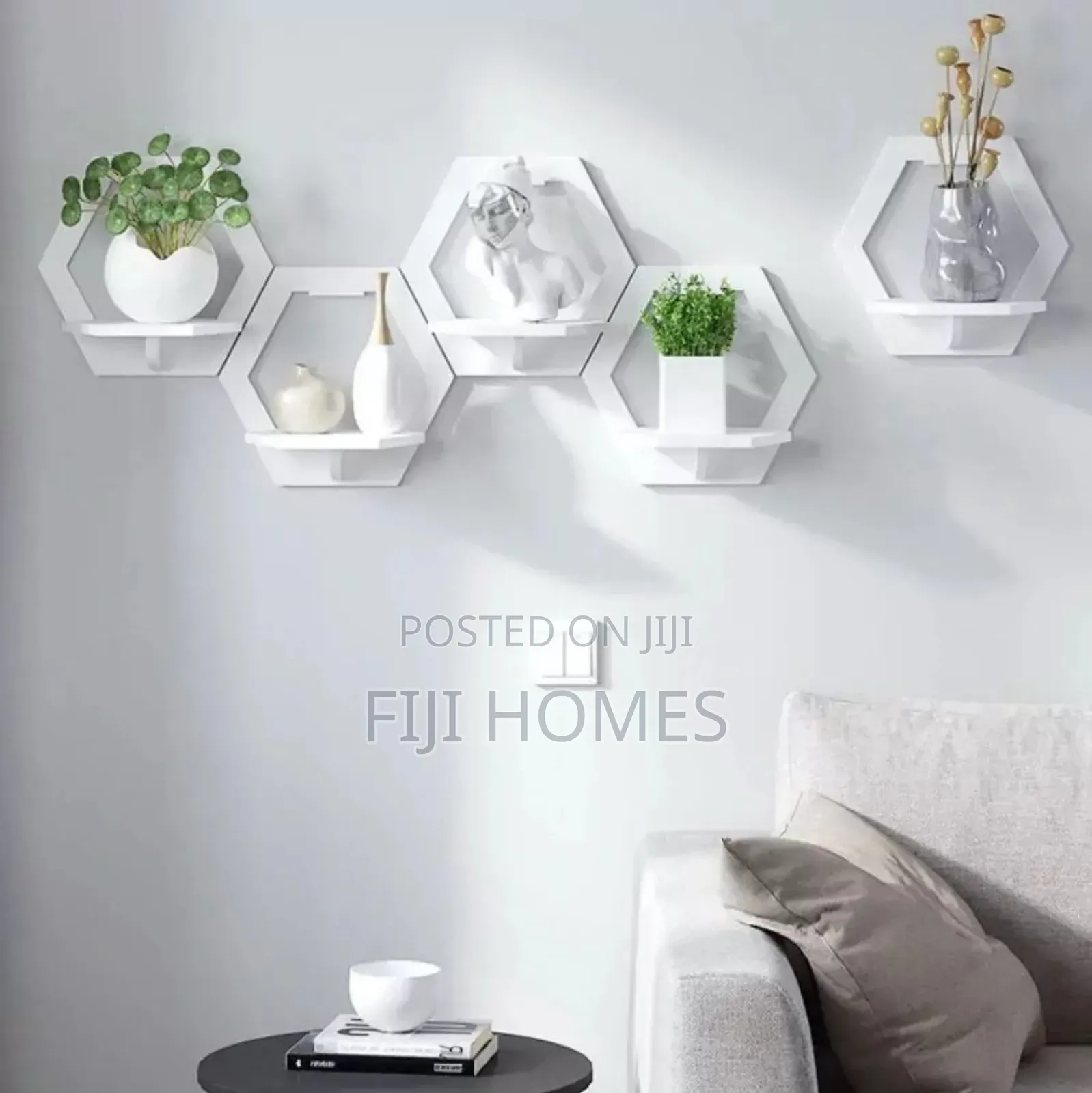3-Piece Hexagon Floating Shelves | Wall Mounted Décor