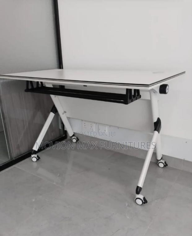 Movable White Imported Office Table - main view