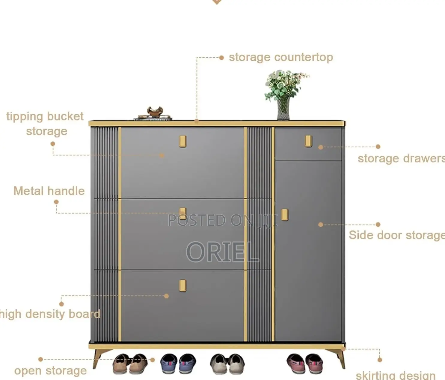 Home Decor; Modular Bucket-Style Shoe Storage Rack