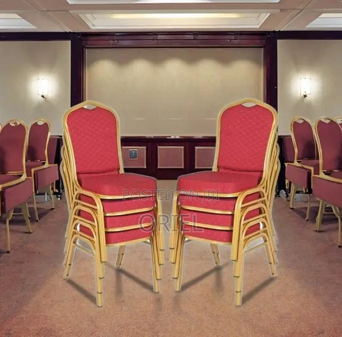 Conference Chairs; Red Contract-Grade Banquet Conference Chairs