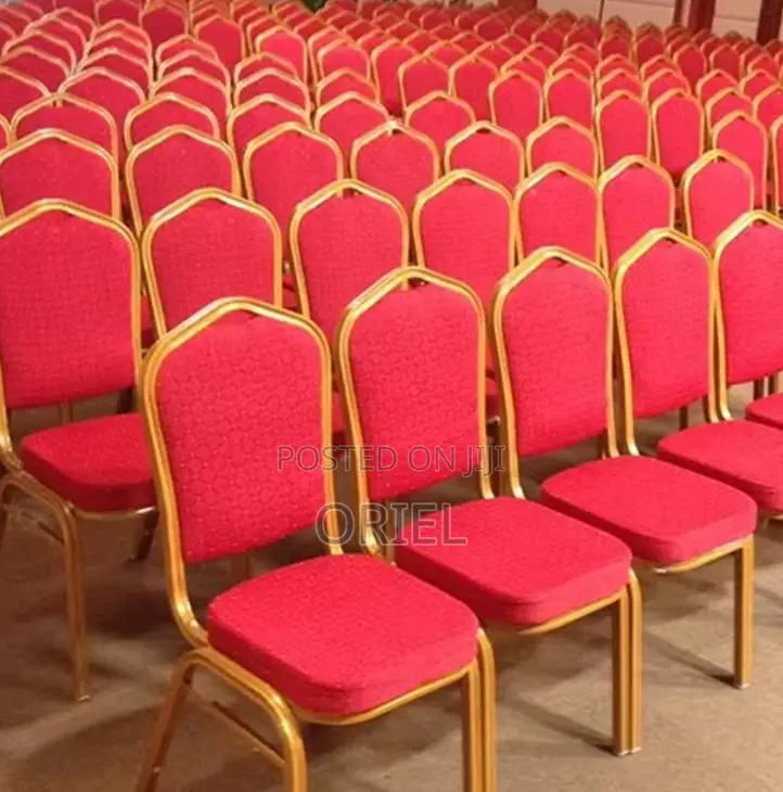 Conference Chairs; Red Contract-Grade Banquet Conference Chairs
